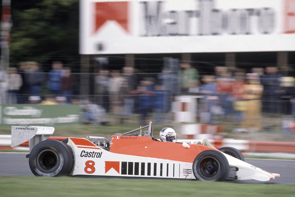 Alain Prost in a McLaren M29C-Ford Cosworth.