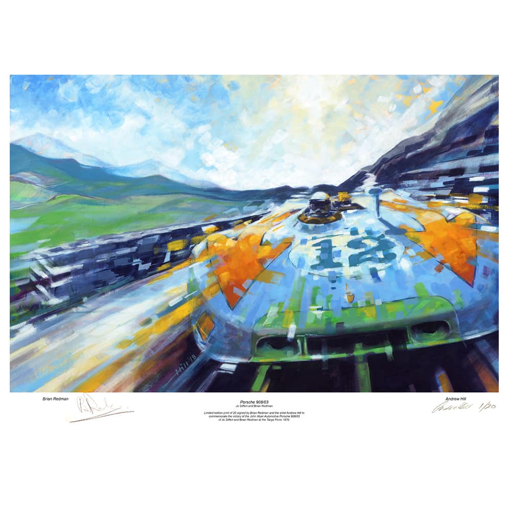 Porsche 908/03 - Targa Florio - 1970 | Andrew Hill | signed Brian Redman | Limited Edition print