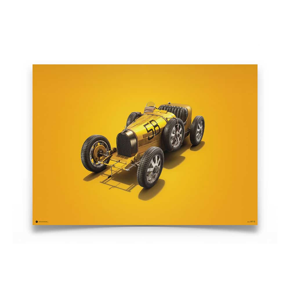 Bugatti T35 - Yellow - 1928 Targa Florio| Automobilist | poster