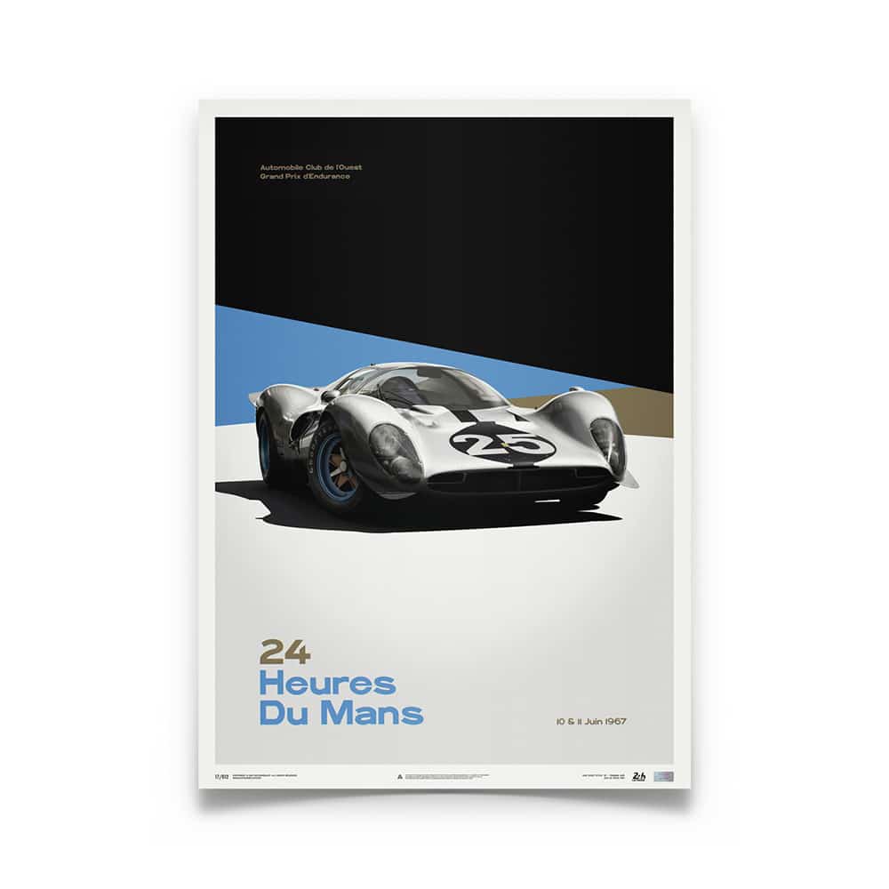 Ferrari 412P - White - Le Mans 1967 | Automobilist | Limited Edition poster