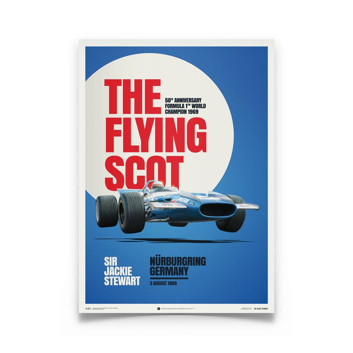 The Flying Scot | Jackie Stewart - Nurburgring - 1969 | Automobilist | poster