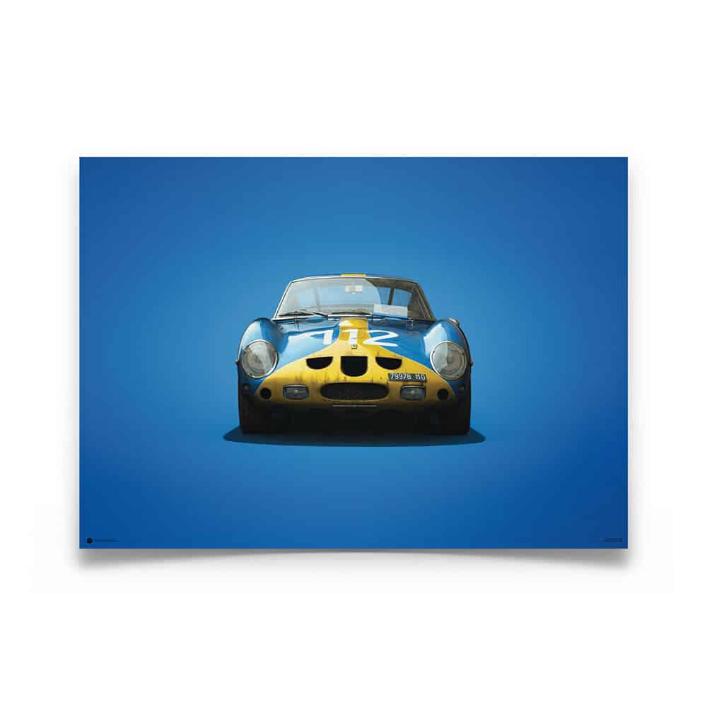 Colours of Speed | Ferrari 250 GTO – Blue & Yellow – 1964 Targa Florio | Automobilist | Limited Edition poster