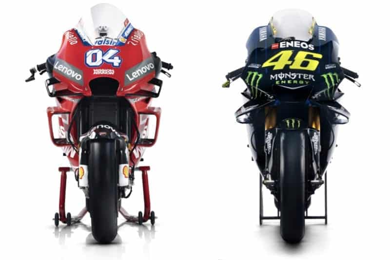 Ducati and Yamaha's 2019 MotoGP bikes side by side