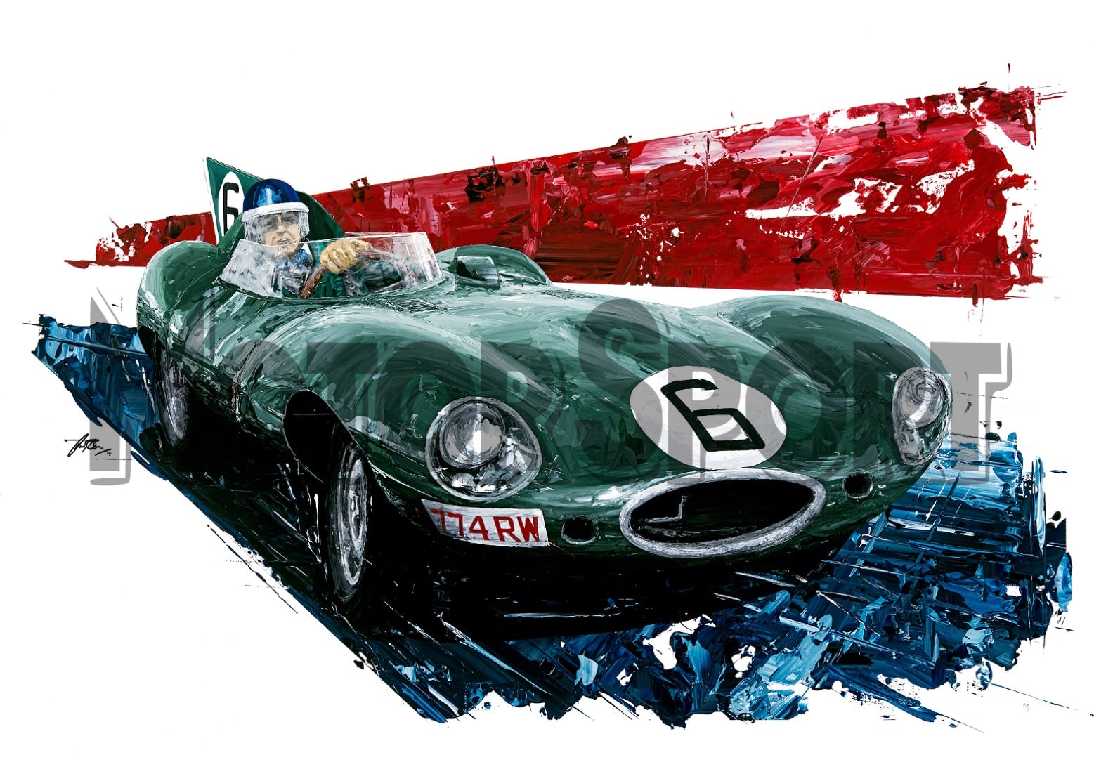 Mike Hawthorn - Jaguar - 1955 | David Johnson | Limited Edition print
