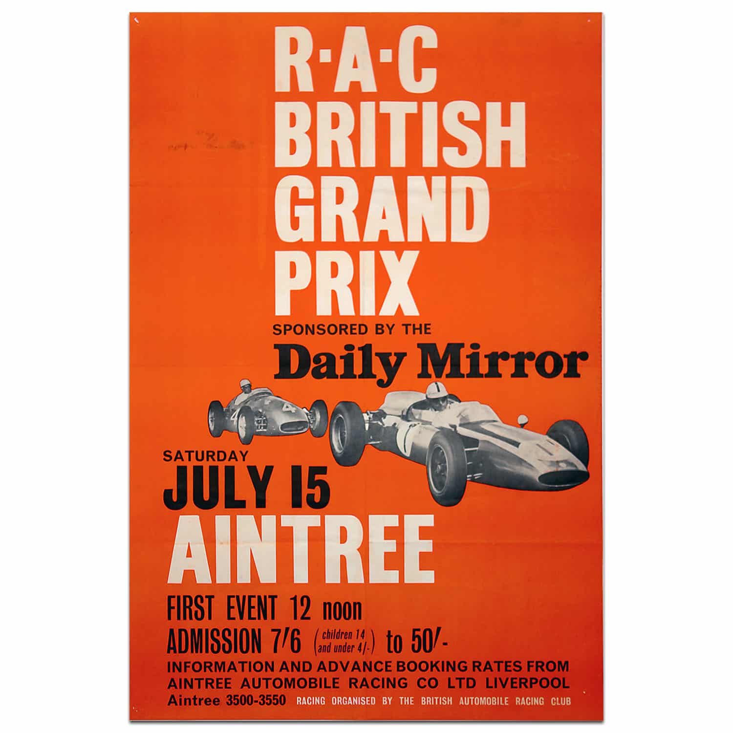 F1 | British Grand Prix - 1961 - Aintree | original vintage poster