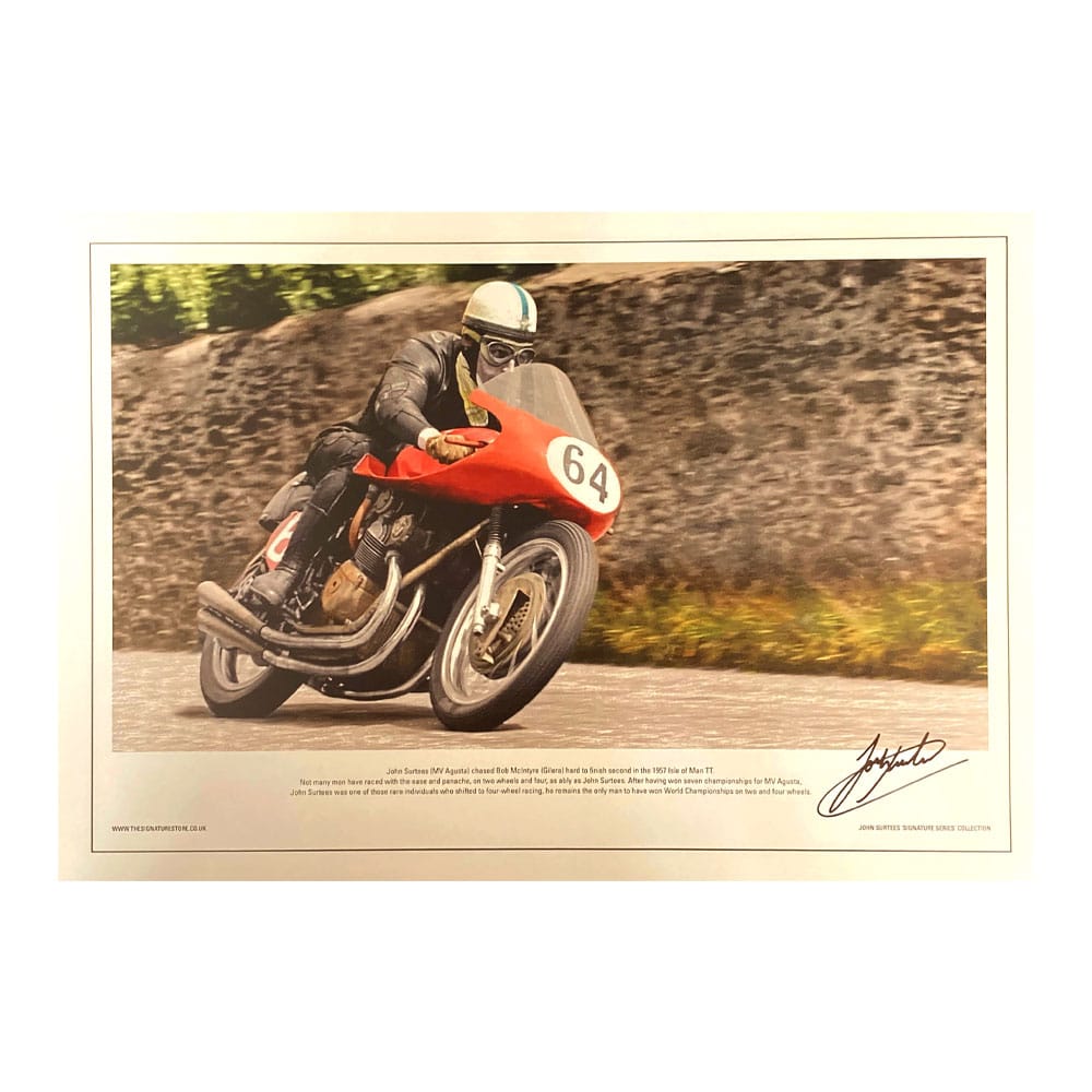 John Surtees - MV Agusta TT - 1957 | lithograph | signed John Surtees