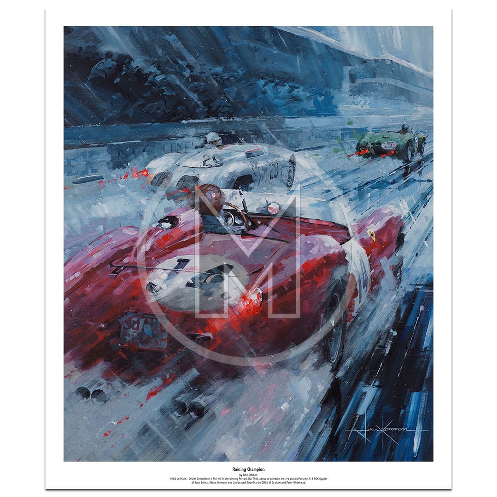 Raining Champion | Phil Hill – Ferrari 250 – 1958 Le Mans | John Ketchell | Limited Edition Print