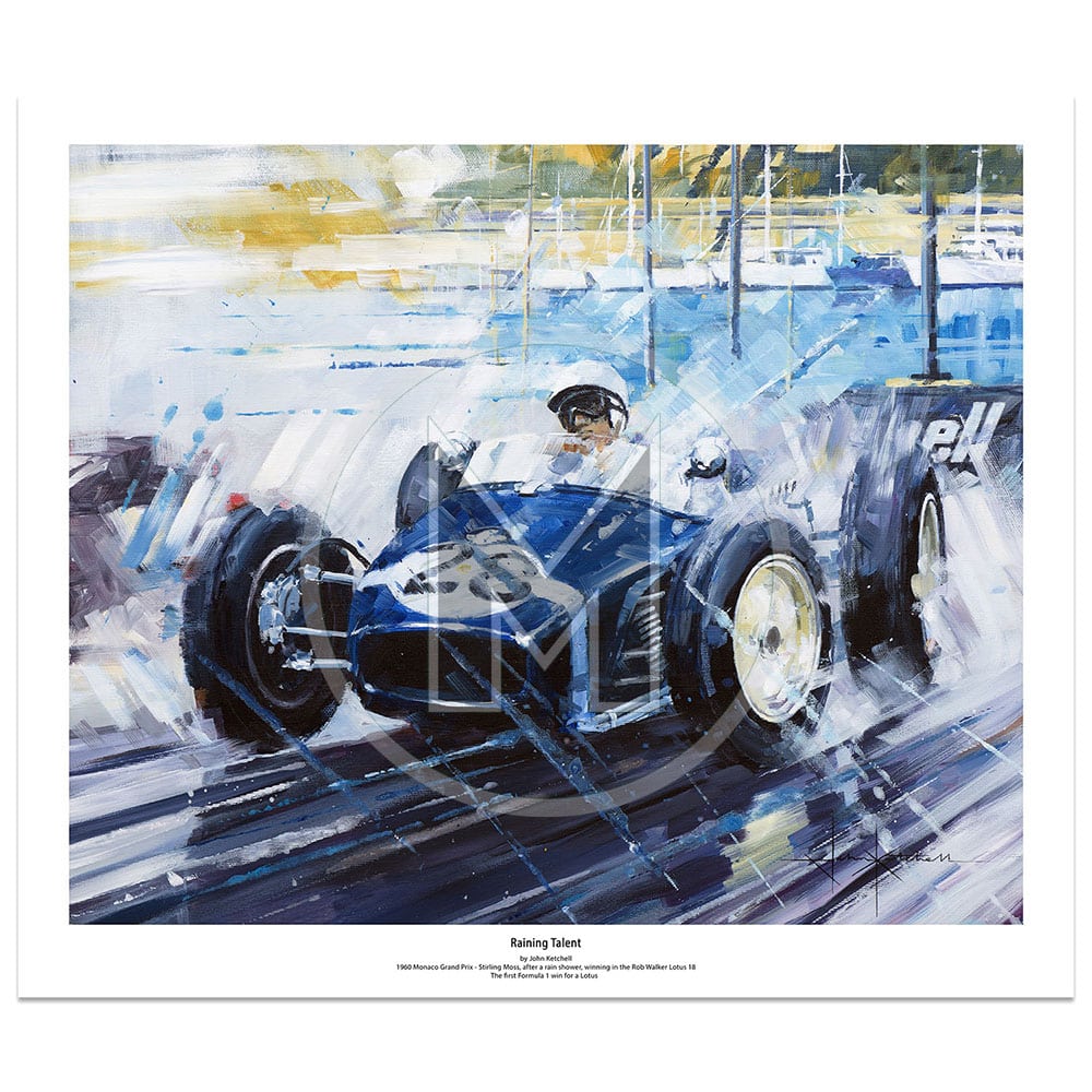 Raining Talent | Stirling Moss - Rob Walker Lotus - 1960 | John Ketchell | Limited Edition Print