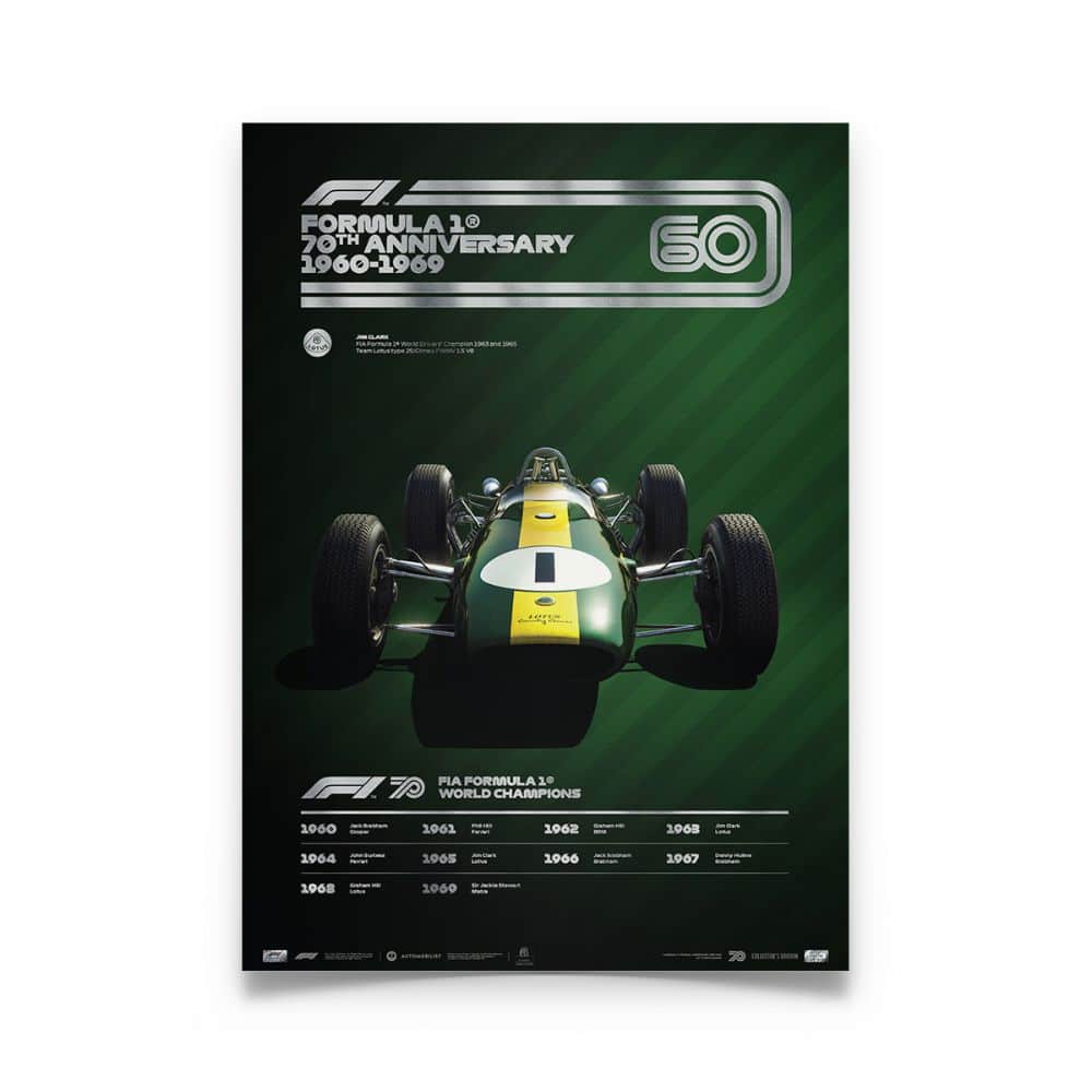 Formula 1® Decades | Jim Clark – Lotus 25 – 1960s | Collector's Edition poster