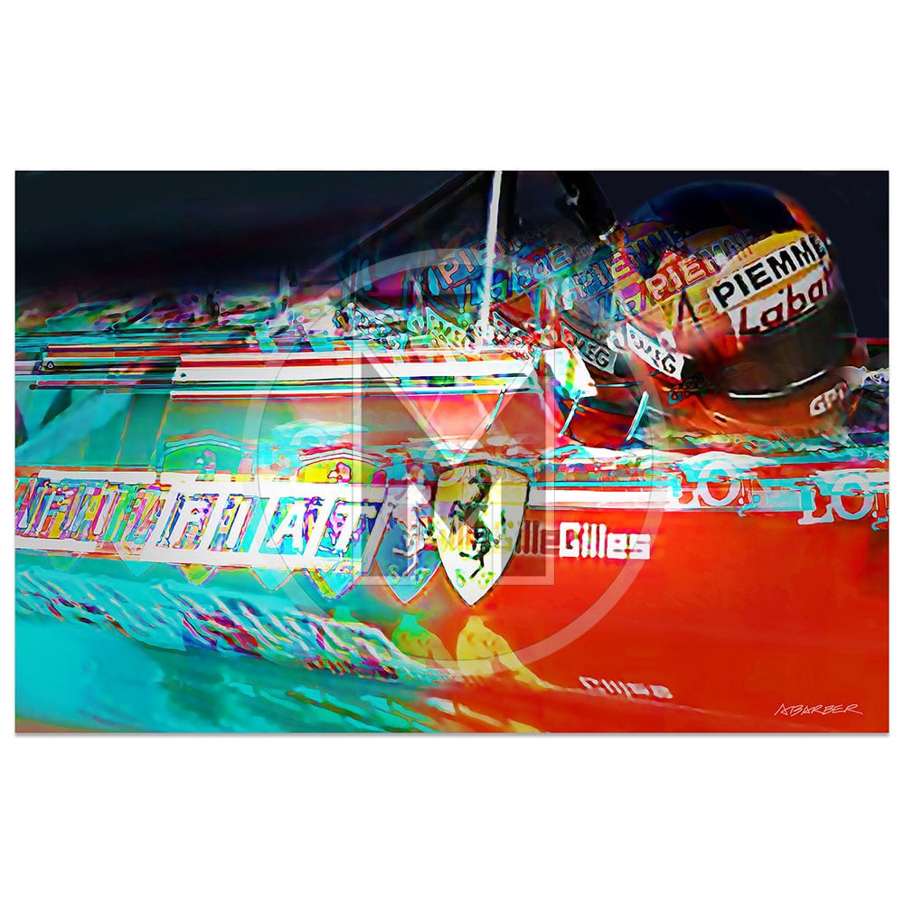 Gilles Villeneuve | Ferrari 126 C2 | Side View | 1982 | Andrew Barber | print