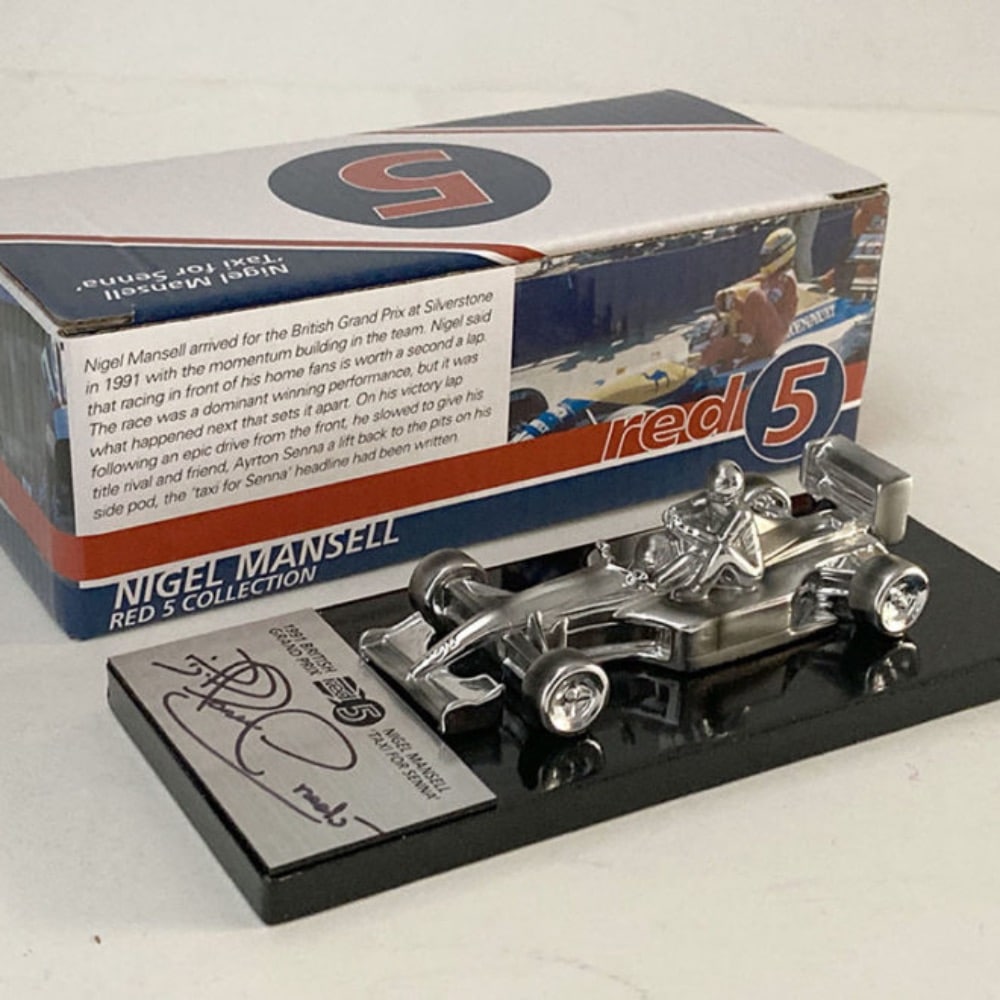 Nigel Mansell signed Williams FW14 'Taxi for Senna' 1/43 Sculpture