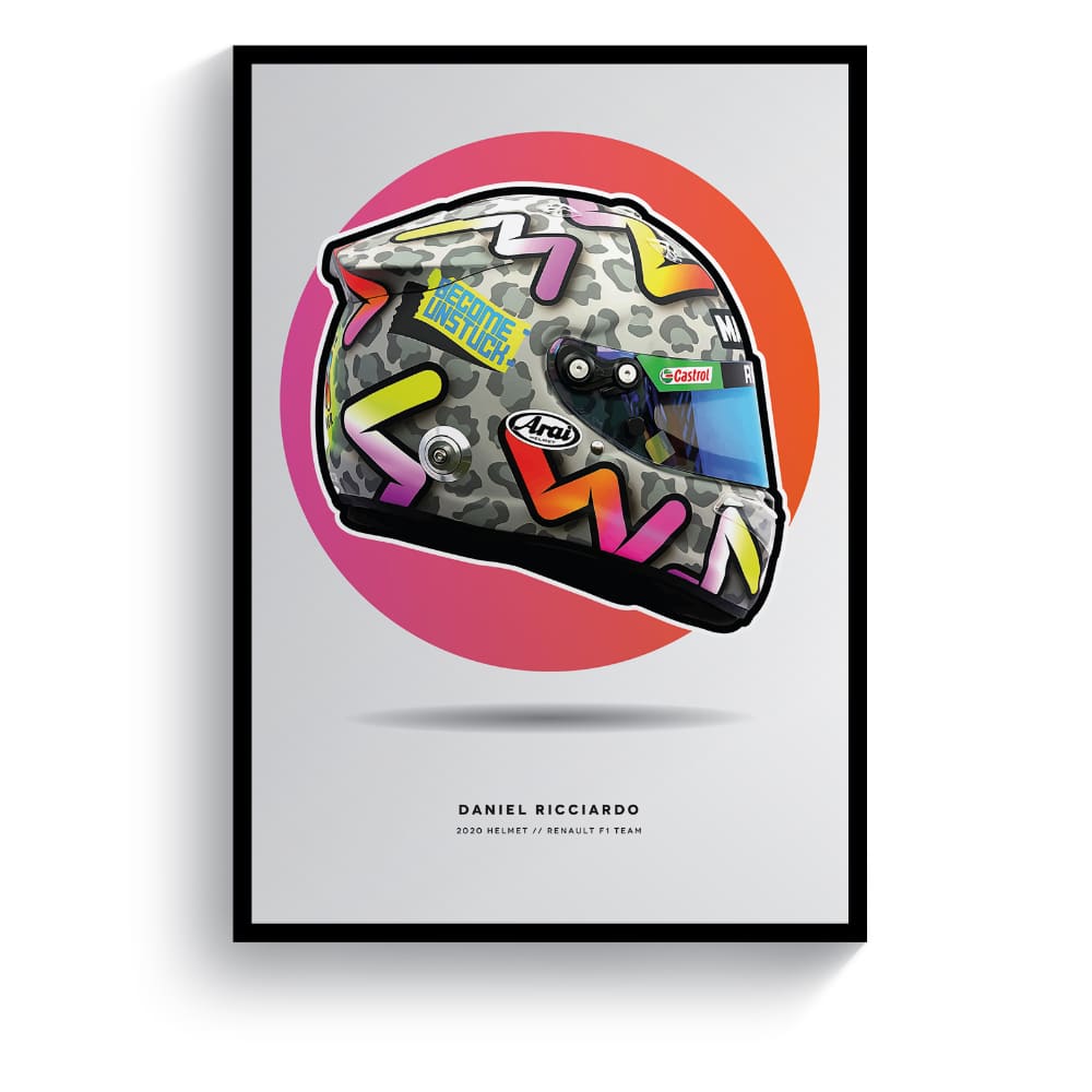 Daniel Ricciardo | 2020 Helmet | Pit Lane Prints | Art Print