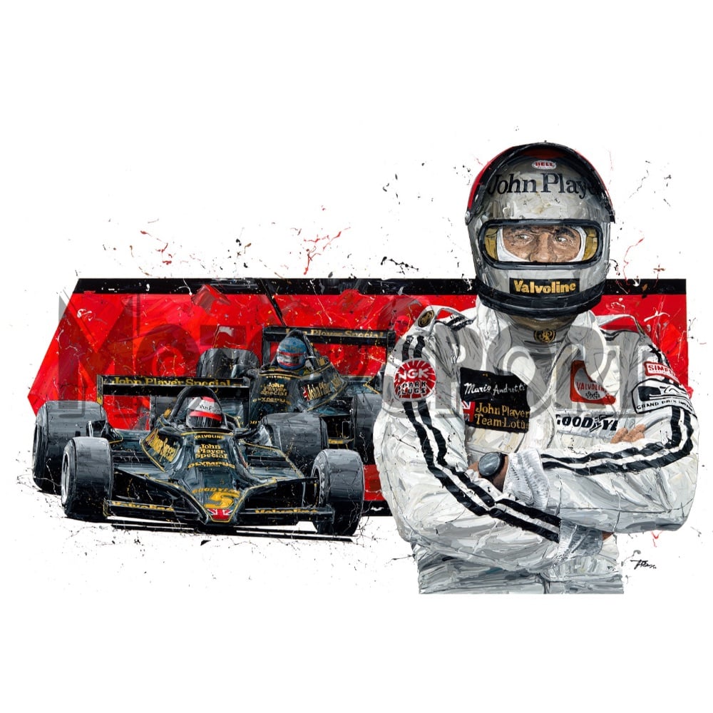 Mario Andretti hand signed Lotus 1978 | David Johnson | Limited Edition print