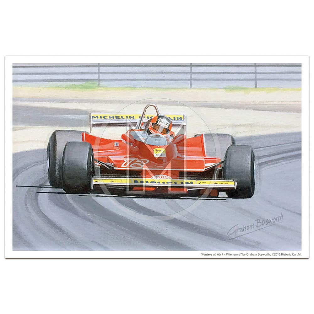 Masters at Work | Villeneuve and Ferrari 312T4 | Print By Graham Bosworth