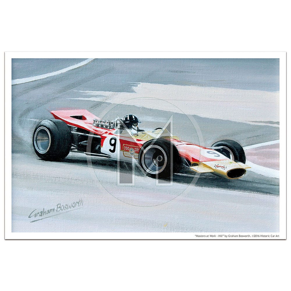 Masters at Work | Hill and Lotus 49 | Print By Graham Bosworth