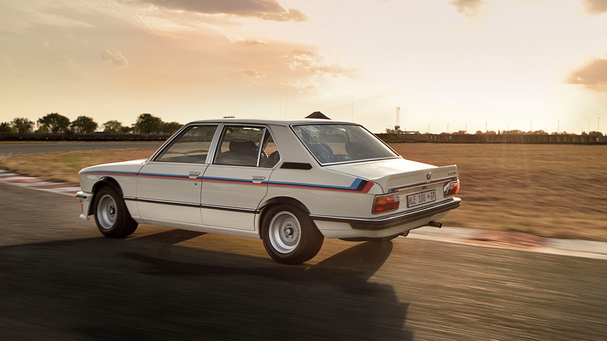 BMW 530 MLE rear cornering on track