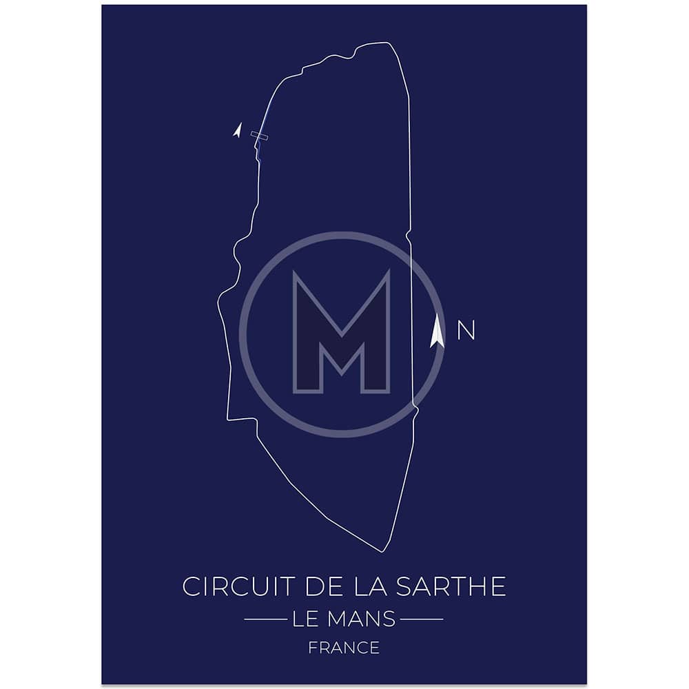 Le Mans 24H Circuit de la Sarthe Blueprint | Studio 72 Design | Poster