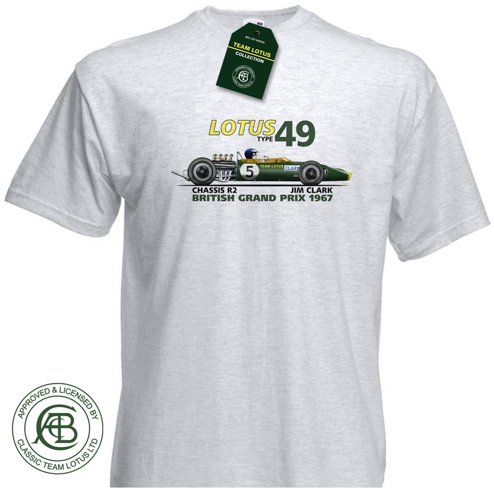 Official Licensed 1967 Lotus 49 Jim Clark T-Shirt - delisted