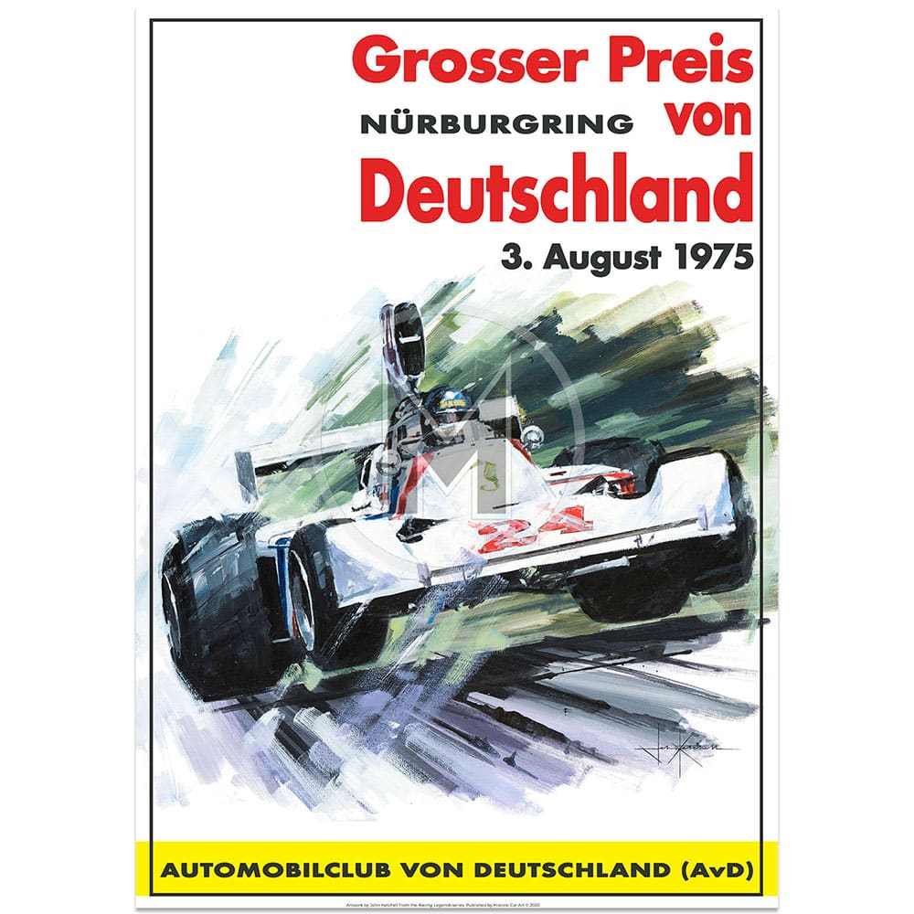 James Hunt & Hesketh | German Grand Prix 1975 | Poster | By John Ketchell