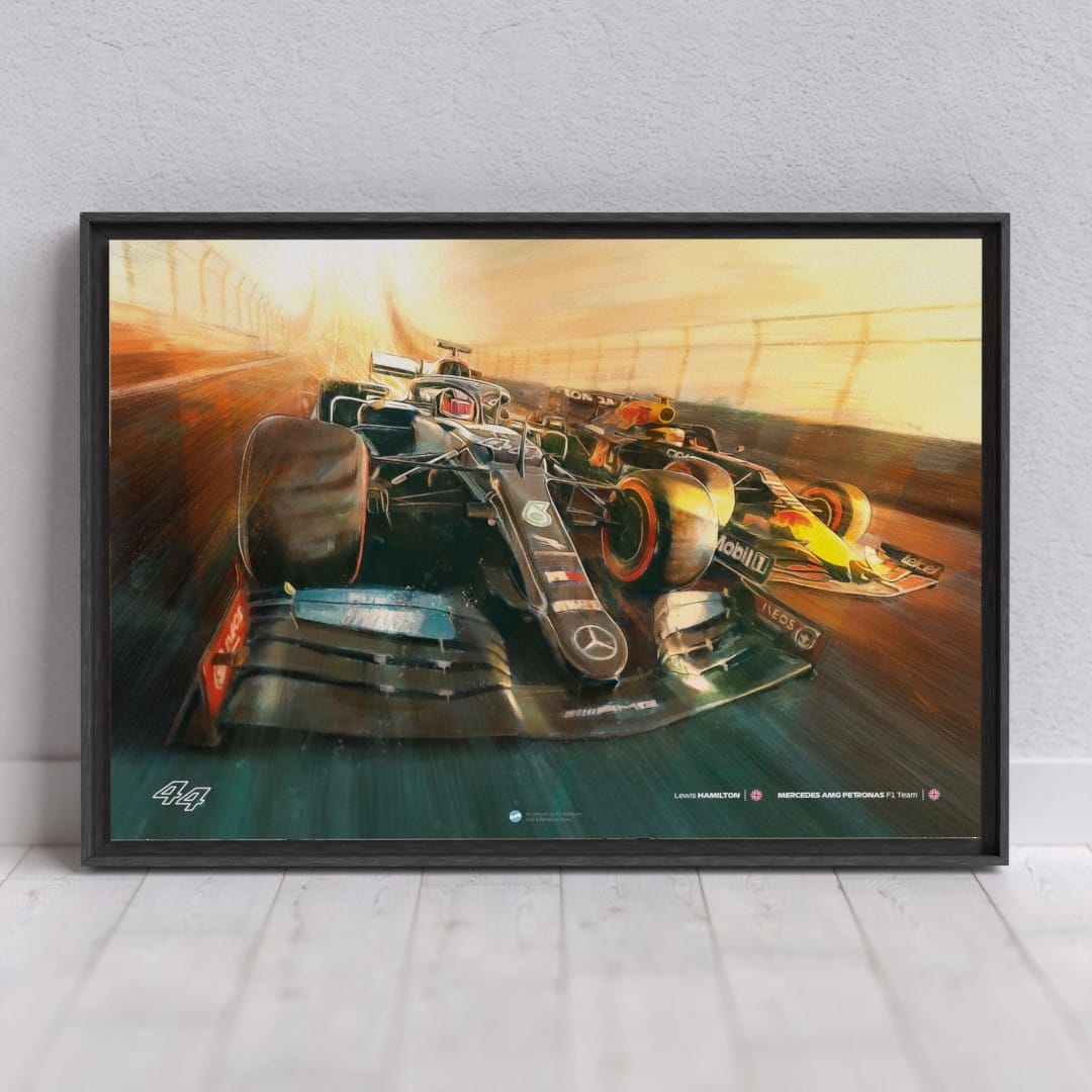 Lewis Hamilton Mercedes F1 Team Poster | Unlimited Run