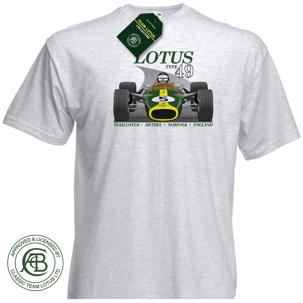 Official Licensed Lotus 49 Jim Clark Team Lotus T-Shirt