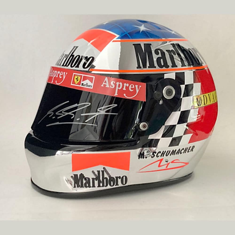 Michael Schumacher signed 1998 Ferrari, full size display helmet