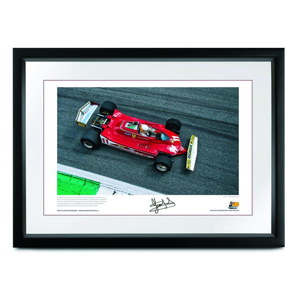 Jody Scheckter signed Ferrari 312T4 lithograph