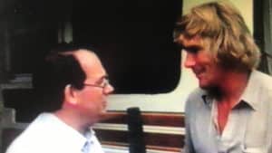 Andrew Marriott with James Hunt in TV footage