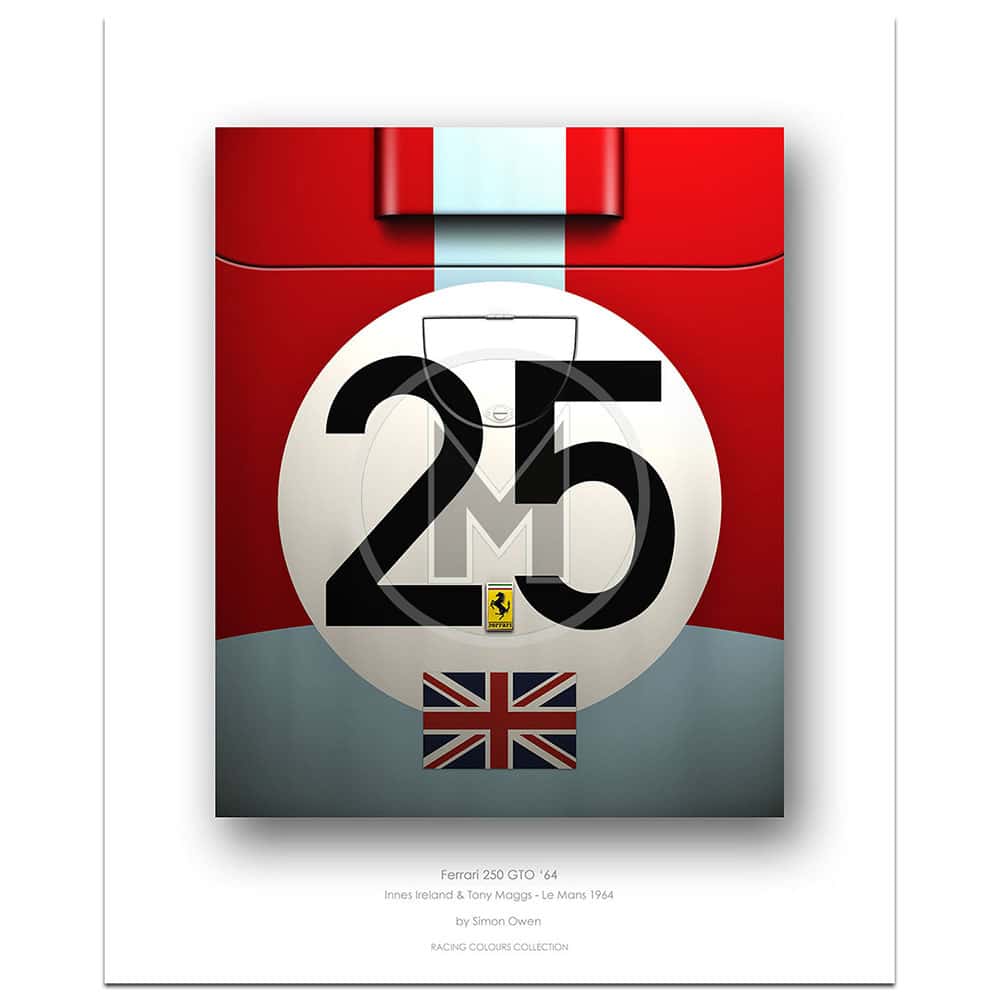 1964 Ferrari 250 GTO (Innes Ireland / Tony Maggs / Le Mans) | Simon Owen | Limited Edition print