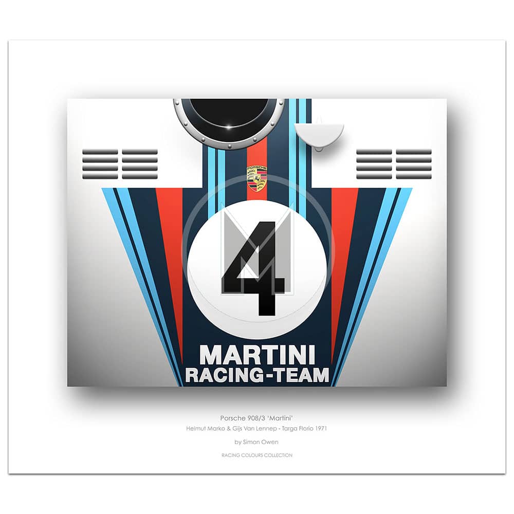 1971 Porsche 908/3 Martini (Marko / Van Lennep / Targa Florio) | Simon Owen | Limited Edition print