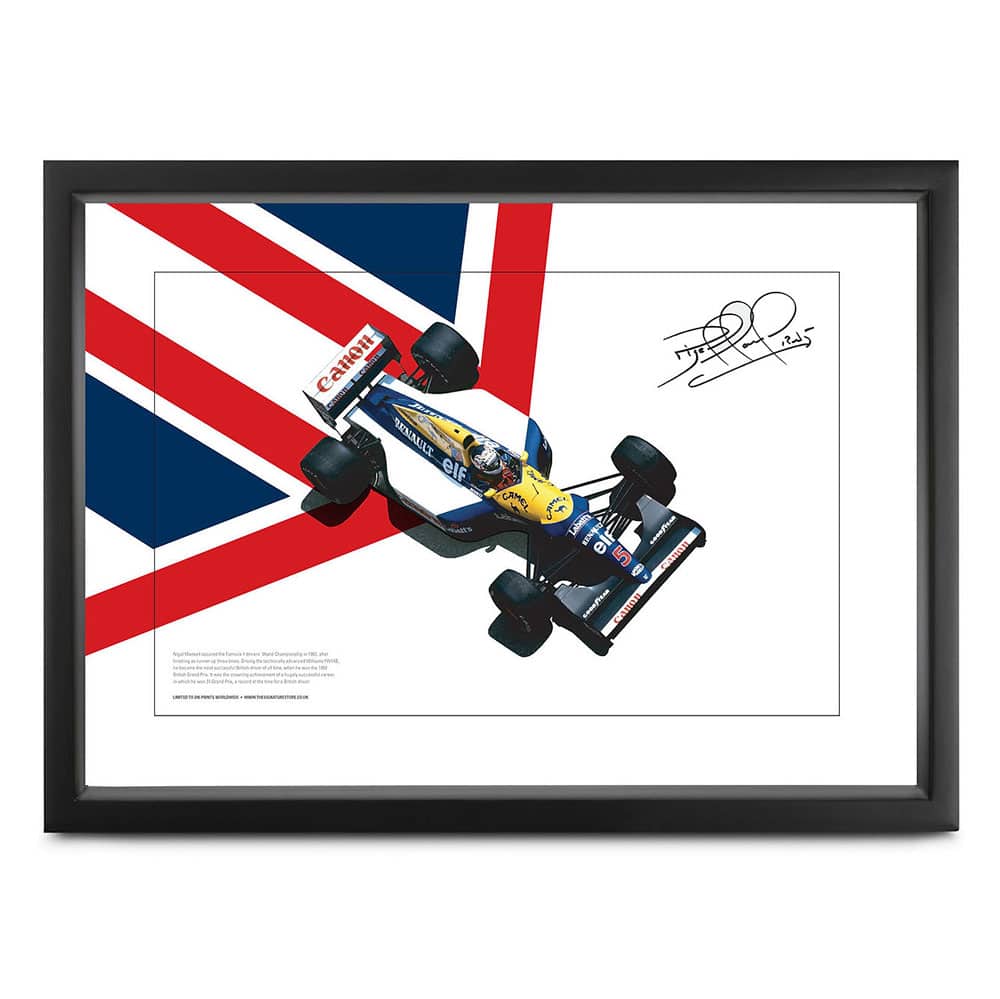 Nigel Mansell signed Williams 'Red 5' lithograph