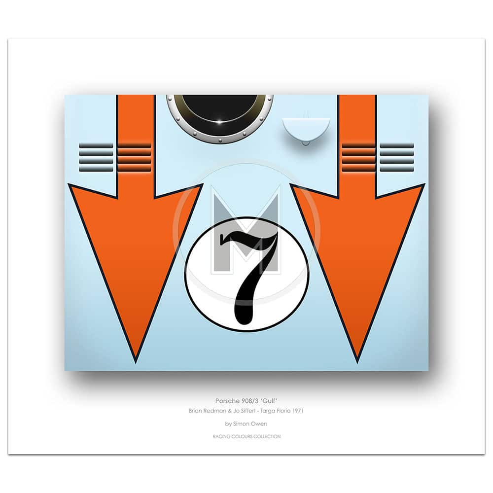 1971 Porsche 908/3 Gulf (Redman / Siffert) | Simon Owen | Limited Edition print