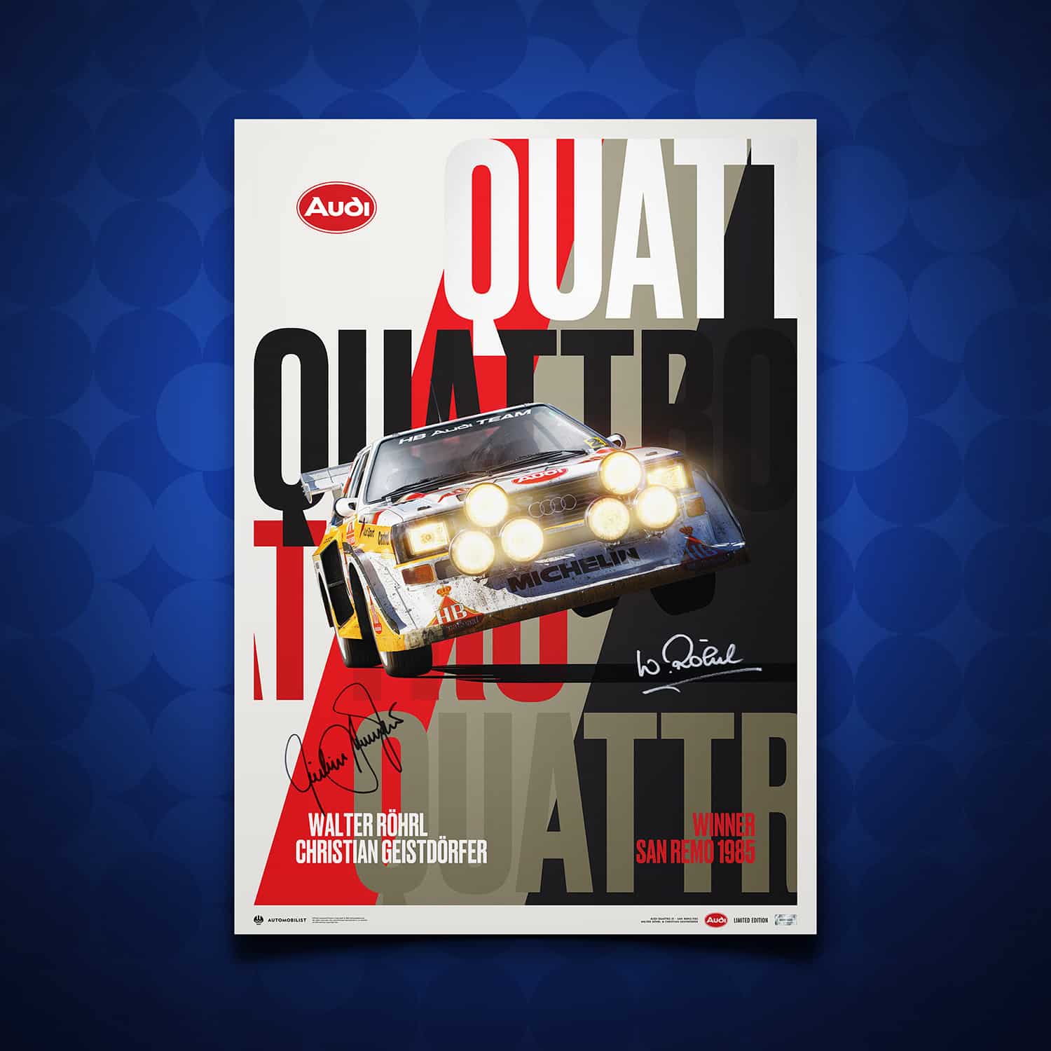 Signed by Walter Röhrl & Christian Geistdörfer - Audi Quattro S1