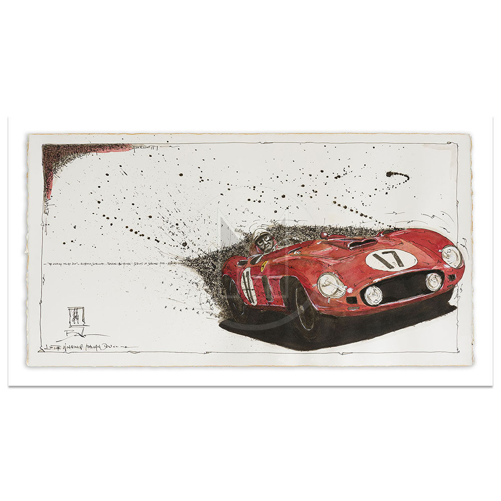 Winning Italian Duo | Ferrari 860 Monza Spider | Fangio/Castellotti | Sebring | 1956 | By Dirk Becker | Limited Edition Print