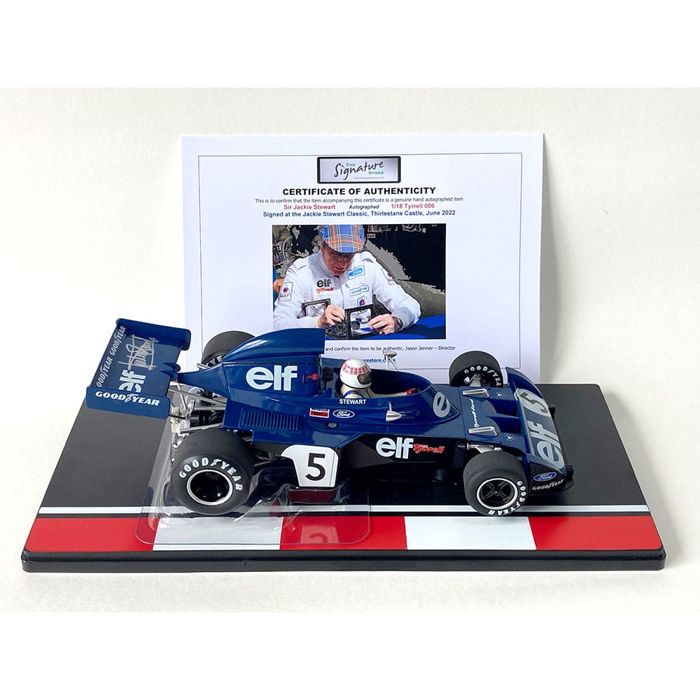 Jackie Stewart signed 1/18 Tyrrell 006