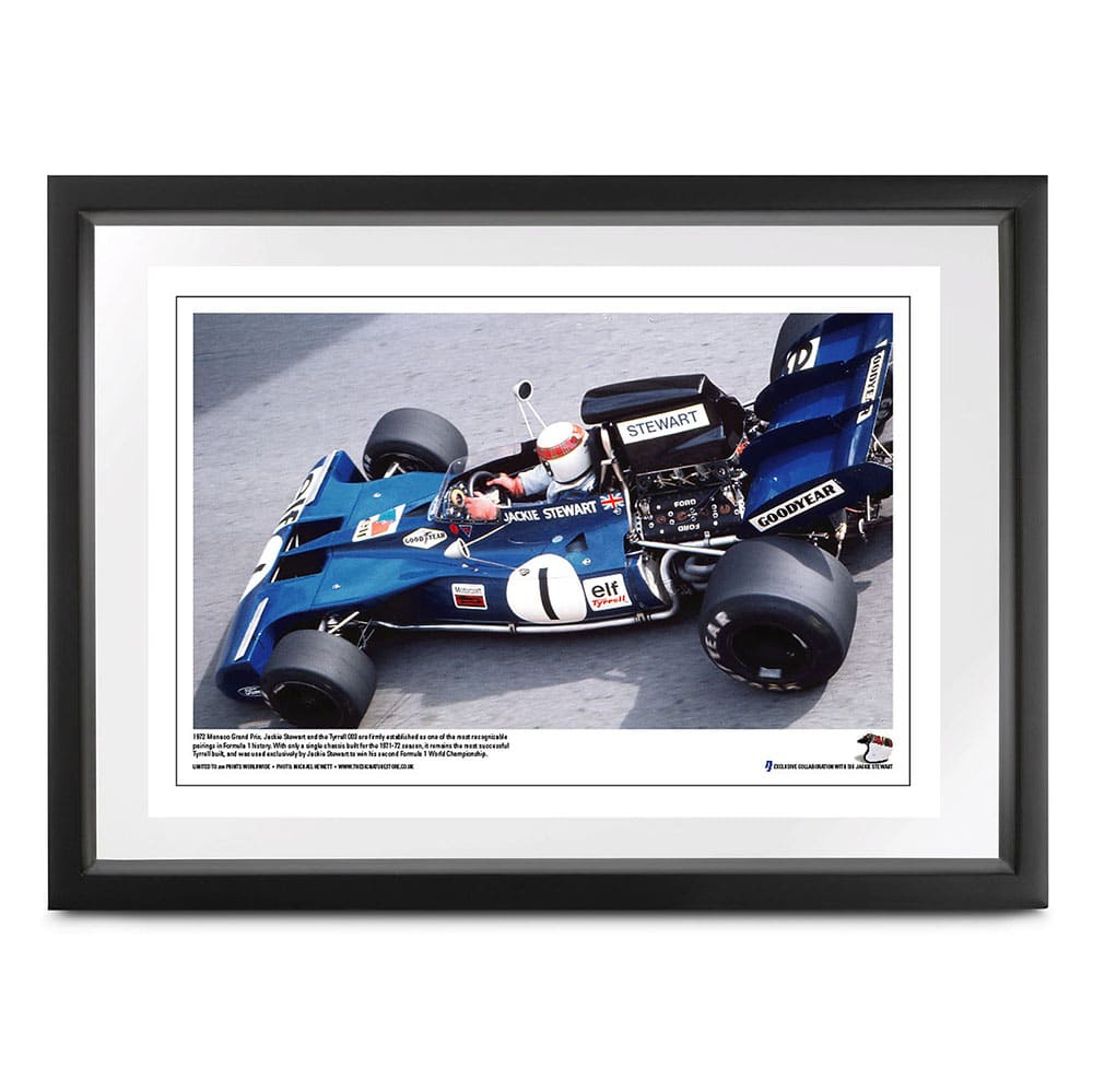 Jackie Stewart - Tyrrell 006 - 1972 | lithographic print | signed Sir Jackie Stewart