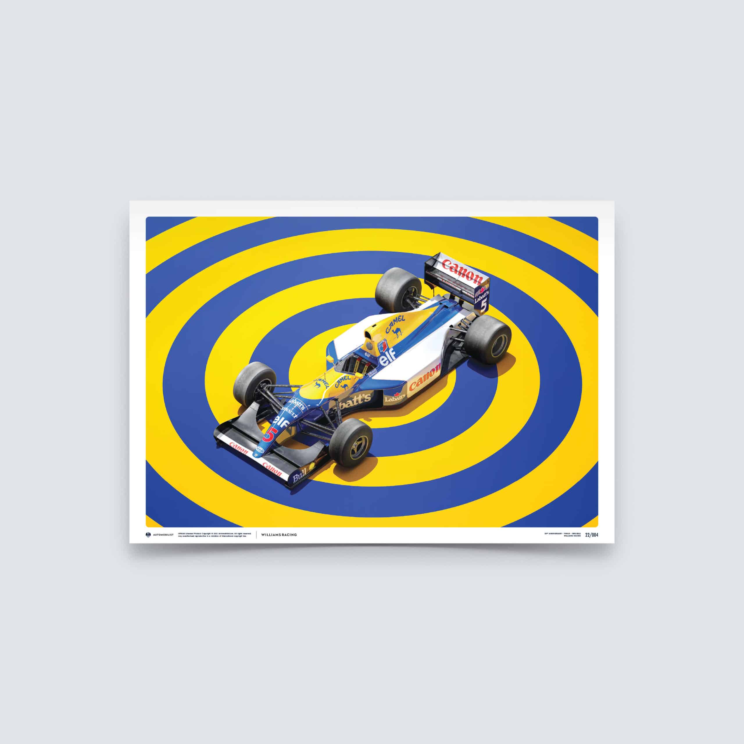 Williams Racing - FW14B - F1® World Drivers' & Constructors' Champion - 1992 | Mini Poster