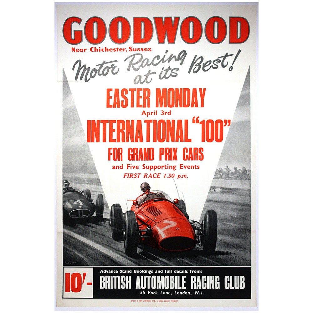 British | Goodwood International 100 Race 1961 | Original vintage poster