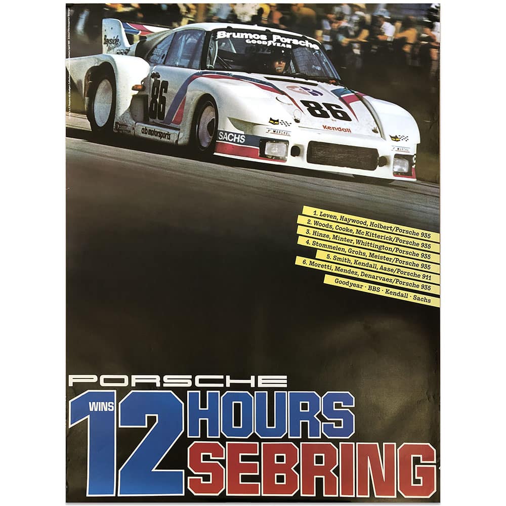 German | Porsche Victory Sebring 12 hours USA 1981 | Original vintage poster