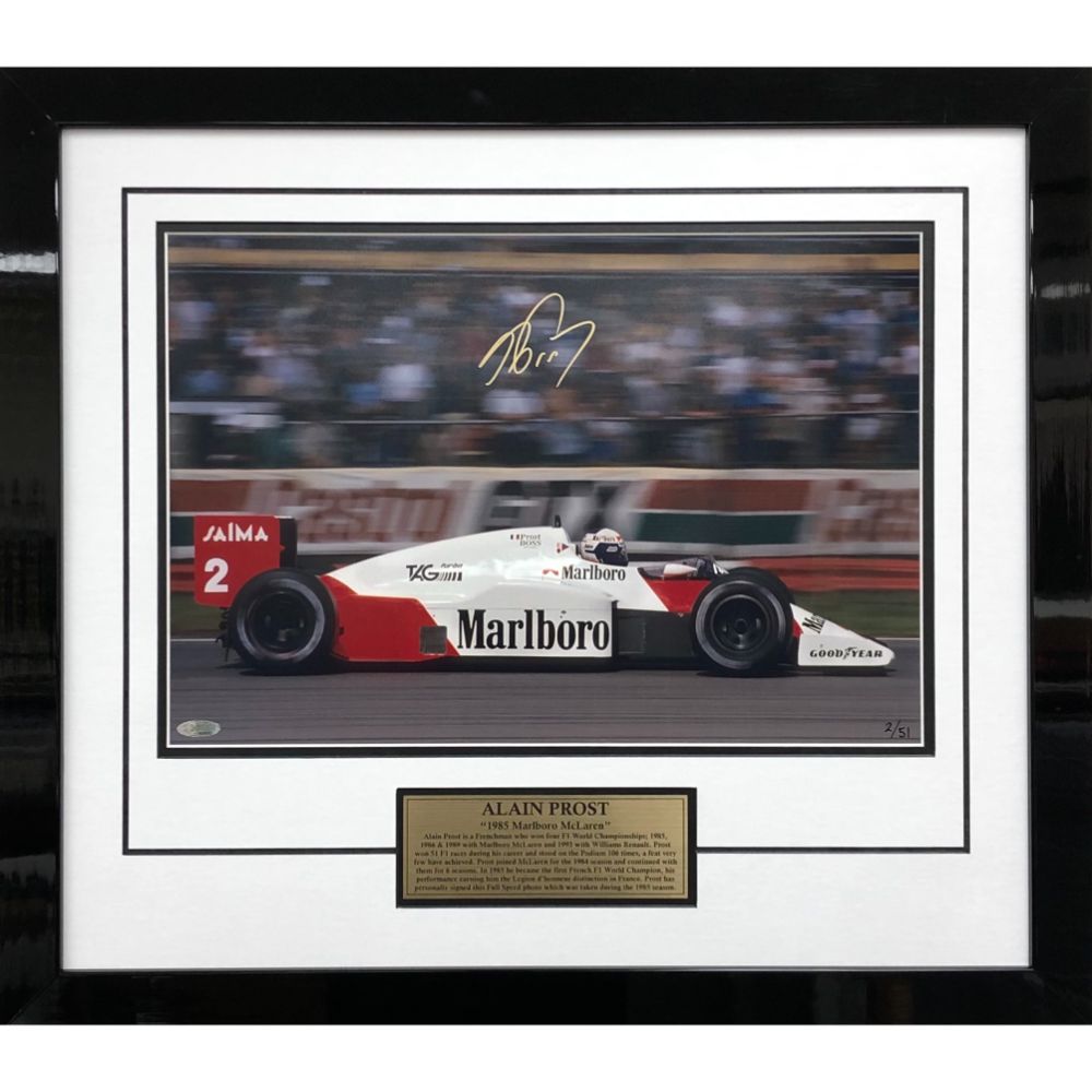 Alain Prost 1985 McLaren Signed Photo