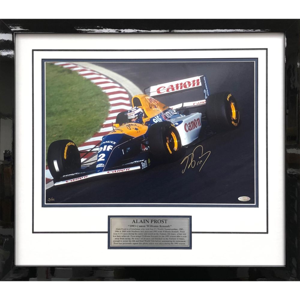 Alain Prost 1993 Williams Renault Signed Photo