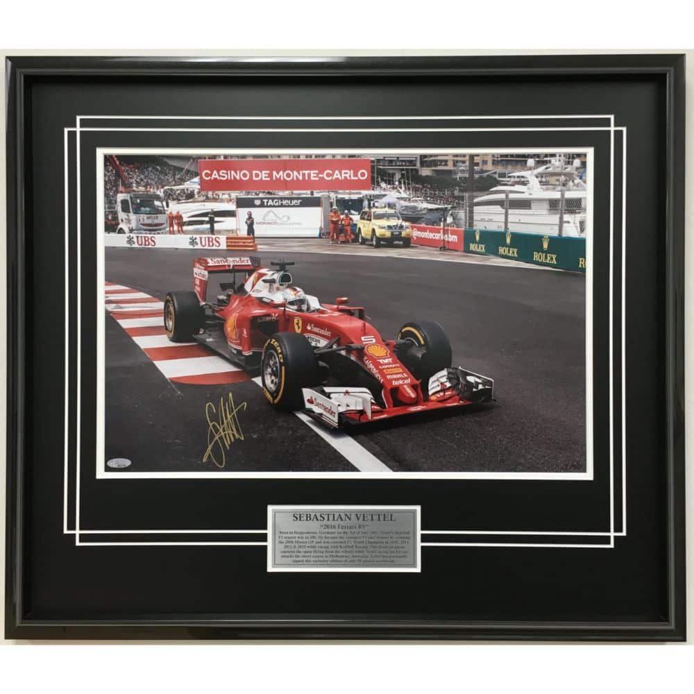 Sebastian Vettel 2016 Monaco Grand Prix Signed Photo