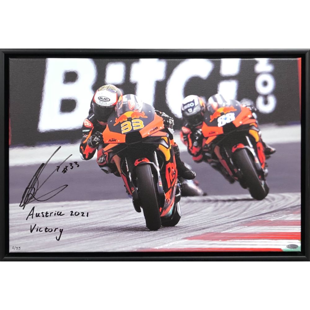 Brad Binder 2021 Austria Victory Signed Canvas Photo