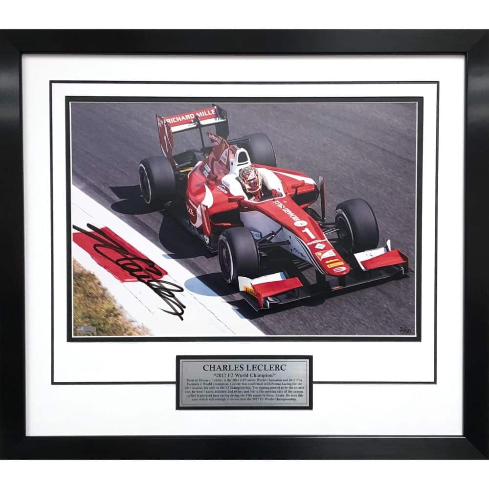 Charles Leclerc 2017 F2 Champion Signed Photo