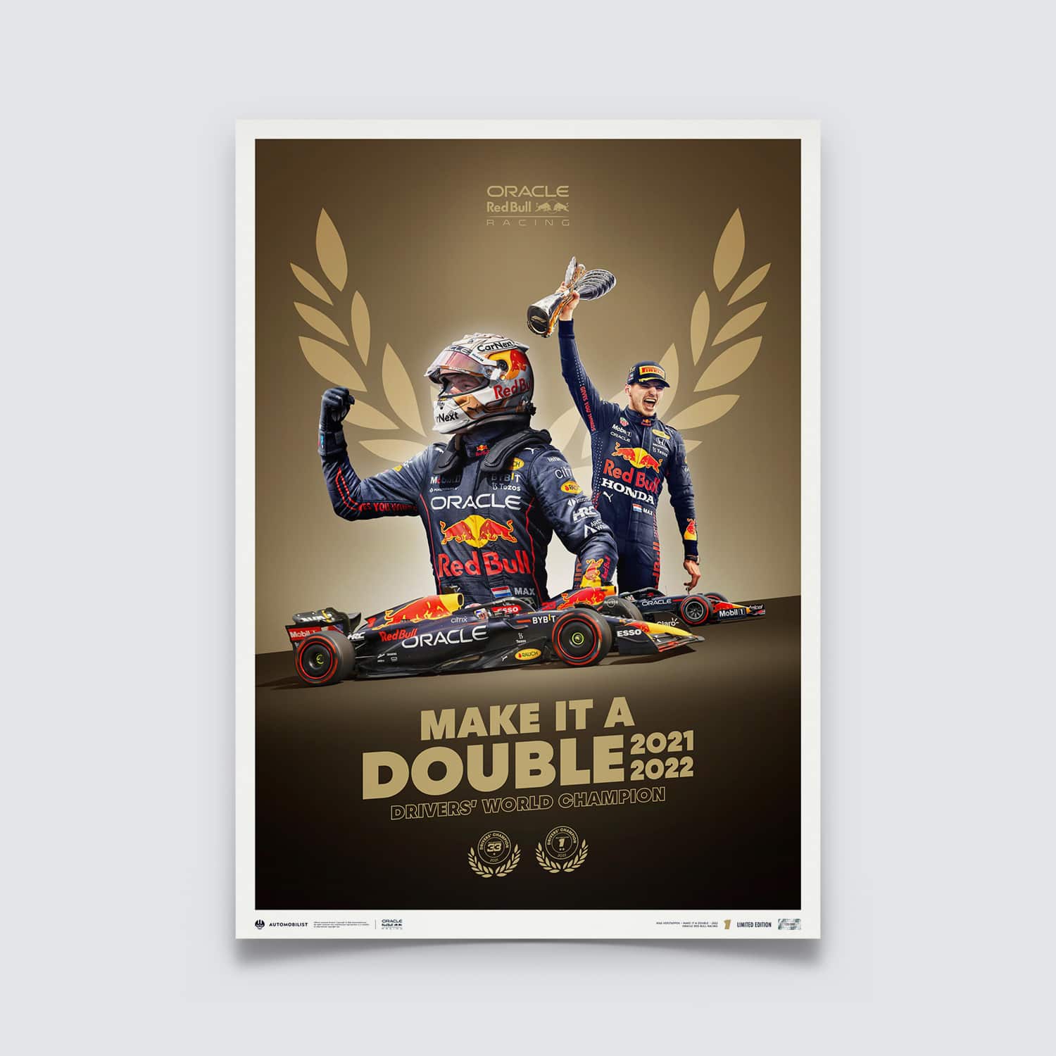 Oracle Red Bull Racing - Make It A Double - Max Verstappen - 2022 F1® World Drivers' Champion Poster