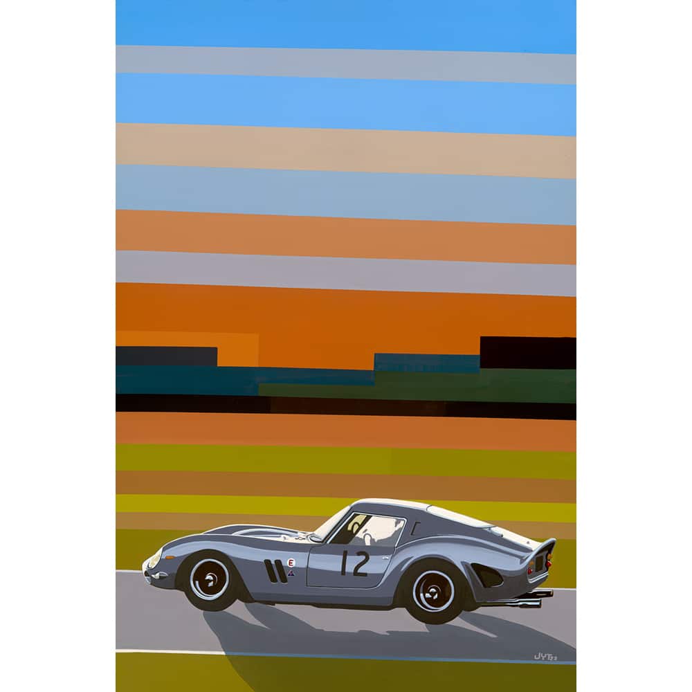 'Sunset at Goodwood 2' |1962 Ferrari 250 GTO | Jean-Yves Tabourot | Acrylic on Canvas