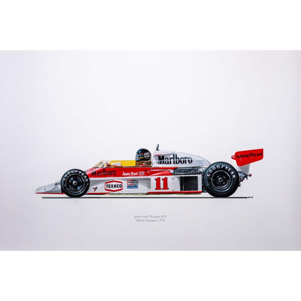 James Hunt | McLaren M23 |1976 | Signed by Design Engineer Matthew Jeffreys