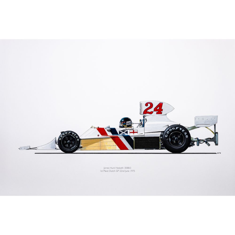 James Hunt | Hesketh 308B |1975 | Signed by Design Engineer Matthew Jeffreys