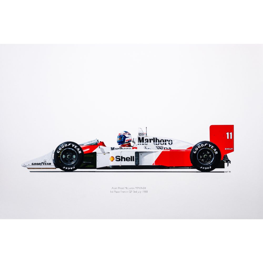 Alain Prost | McLaren MP4/4 | 1988 | Signed by Design Engineer Matthew Jeffreys