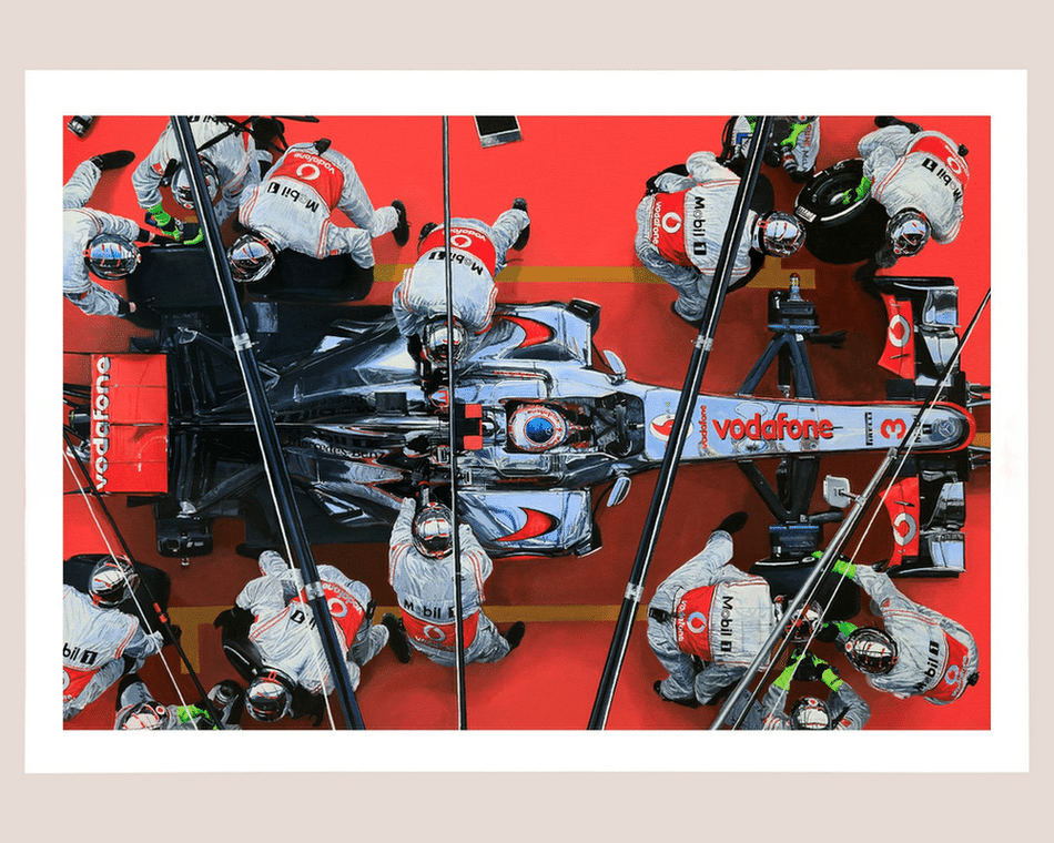 Jenson Button - McLaren pit stop - Limited edition print by James Stevens